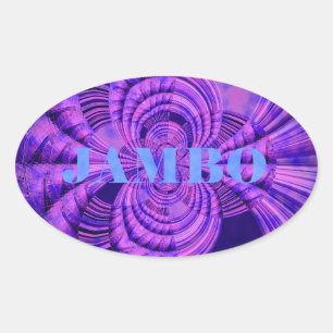 Utskrift av Cosmic Hakuna Art Ovalt Klistermärke