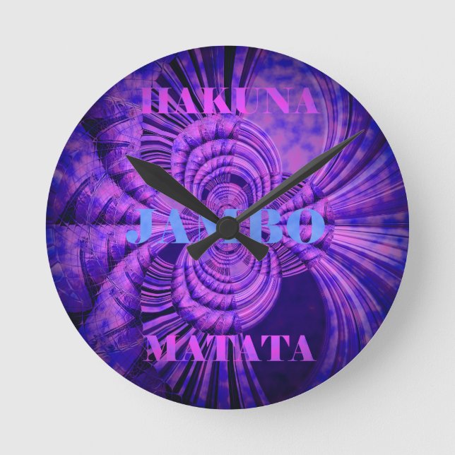 Utskrift av Cosmic Hakuna Art Rund Klocka (Framsida)