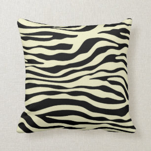 Utskrift av Cream Zebra ränder Animal Kudde