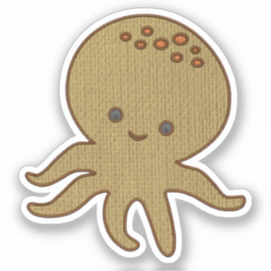 Utskrift av Cute Octopus Tecknad Embroidery Klistermärken