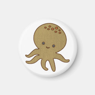 Utskrift av Cute Octopus Tecknad Embroidery Magnet