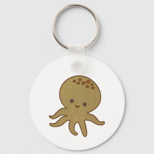 Utskrift av Cute Octopus Tecknad Embroidery Nyckelring