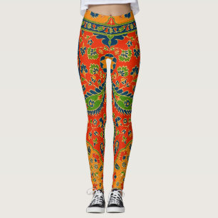 Utskrift av dekorativ persisk Blommigt Leggings