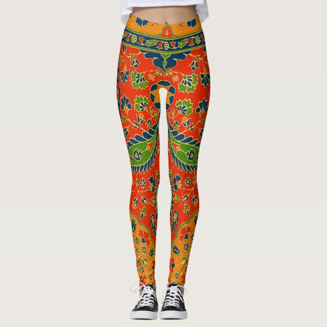 Utskrift av dekorativ persisk Blommigt Leggings (Framsida)