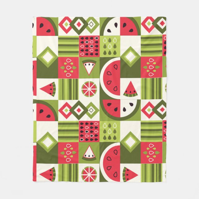 Utskrift av dekorativt vattenmelon Inslag Art Fleecefilt (Framsidan)