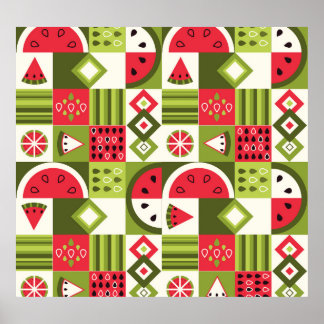 Utskrift av dekorativt vattenmelon Inslag Art Poster