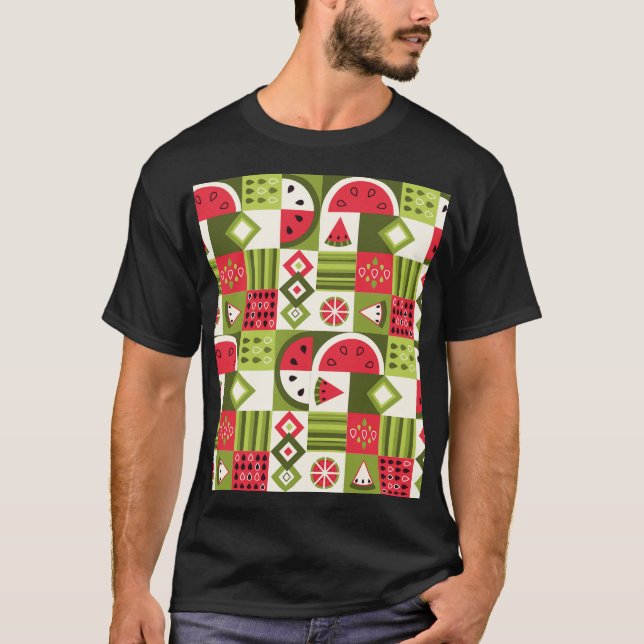 Utskrift av dekorativt vattenmelon Inslag Art T Shirt (Framsida)