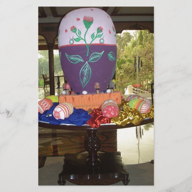 Utskrift av dekorerat Påskägg Brevpapper (Framsida)