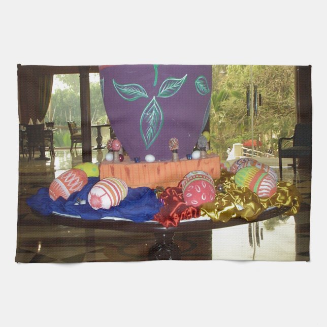 Utskrift av dekorerat Påskägg Kökshandduk (Horisontell)