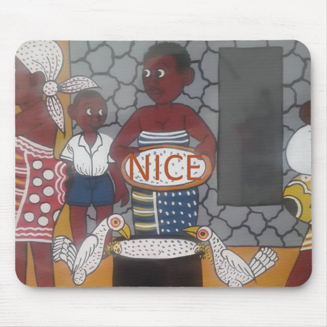 Utskrift av den afrikanska traditionella livsstile musmatta (Framsidan)