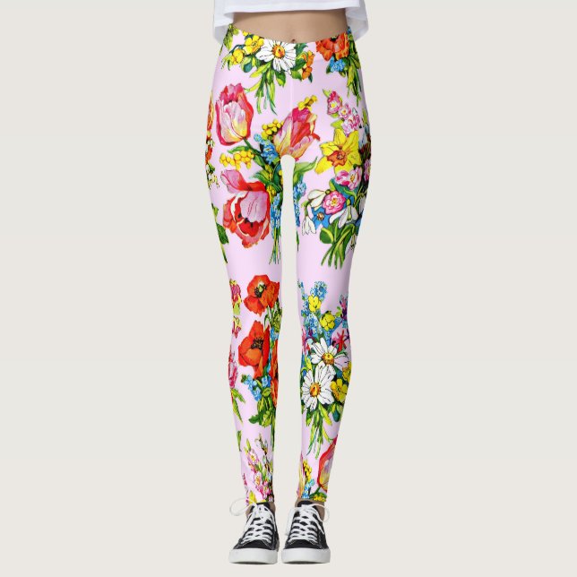 Utskrift av den episka blommigtens blomstersamling leggings (Framsida)