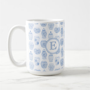 Utskrift av den första monogram klassiska blå Ch Kaffemugg