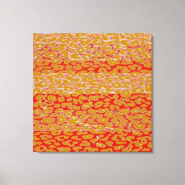 Utskrift av djur Päls av leopard (Gult och Orange) Canvastryck (Framsida)