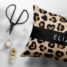 Utskrift av djur, rå leopard, örter, ditt namn