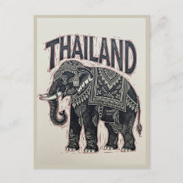 Utskrift av Elephant Block i Thailand Vykort