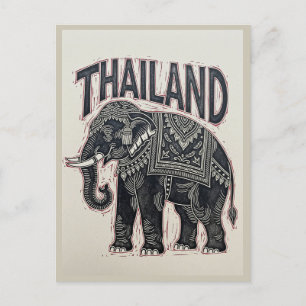 Utskrift av Elephant Block i Thailand Vykort