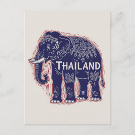 Utskrift av Elephant Block i Thailand Vykort