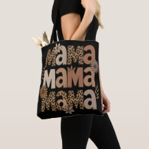 Utskrift av estetisk Mamma, typografi, leopard