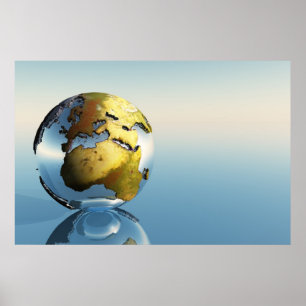 UTSKRIFT AV EUROPA OCH AFRIKA POSTER