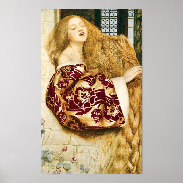 Utskrift av Fairy Tale Rapunzel Fine Art Poster (Framsidan)