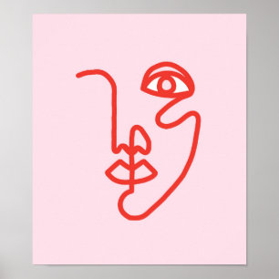 Utskrift av Färg i textblock Ansikte Poster