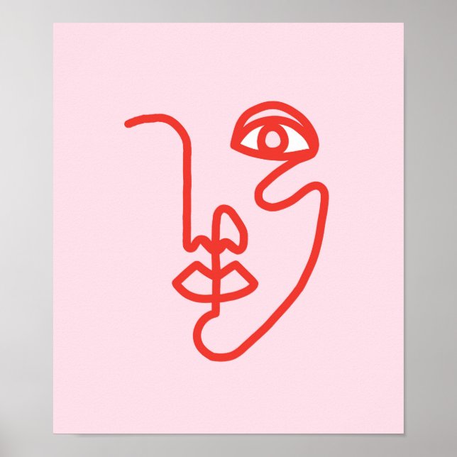 Utskrift av Färg i textblock Ansikte Poster (Framsidan)