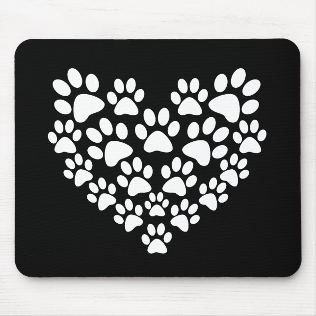 Utskrift av färgen Cute Black White Musmatta (Framsidan)
