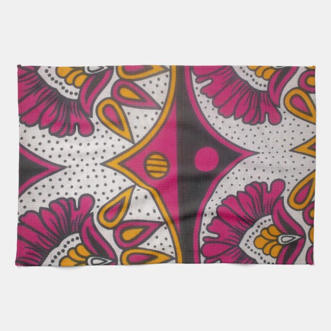 Utskrift av färglös afrikansk Fabric Motif Art Kökshandduk (Horisontell)