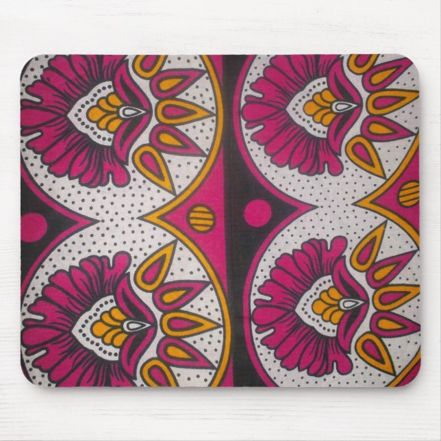 Utskrift av färglös afrikansk Fabric Motif Art Musmatta (Framsidan)