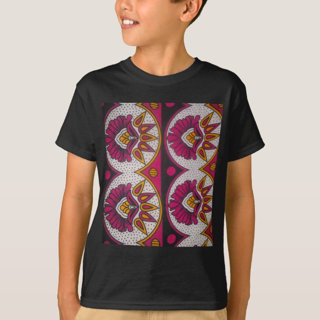 Utskrift av färglös afrikansk Fabric Motif Art Tee (Framsida)