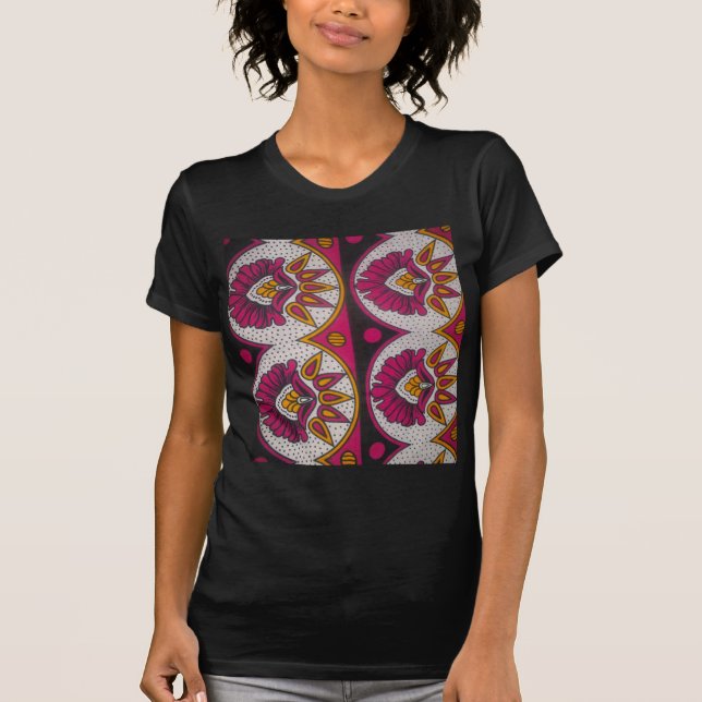 Utskrift av färglös afrikansk Fabric Motif Art Tee (Framsida)