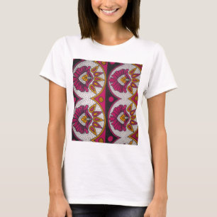 Utskrift av färglös afrikansk Fabric Motif Art Tee Shirt