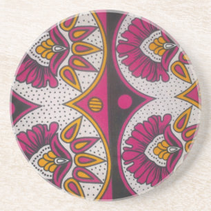 Utskrift av färglös afrikansk Fabric Motif Art Underlägg Sandsten