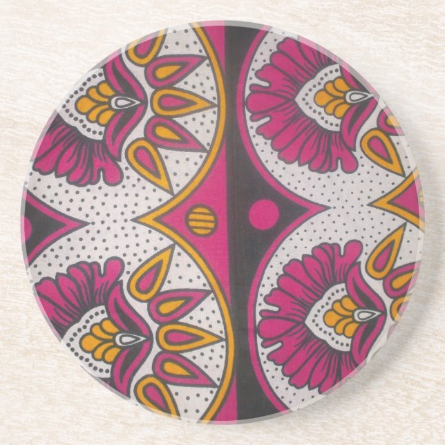 Utskrift av färglös afrikansk Fabric Motif Art Underlägg Sandsten (Framsidan)