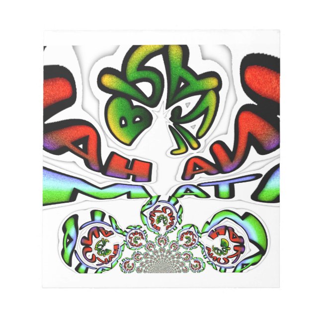 Utskrift av färgstark Hakuna Matata Graffiti Art Anteckningsblock (Framsida)