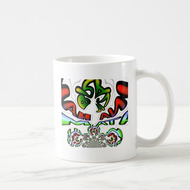 Utskrift av färgstark Hakuna Matata Graffiti Art Kaffemugg (Höger)