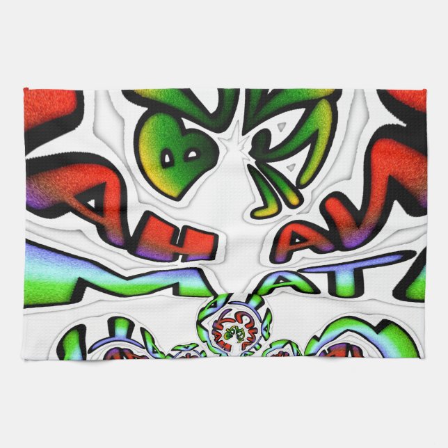 Utskrift av färgstark Hakuna Matata Graffiti Art Kökshandduk (Horisontell)