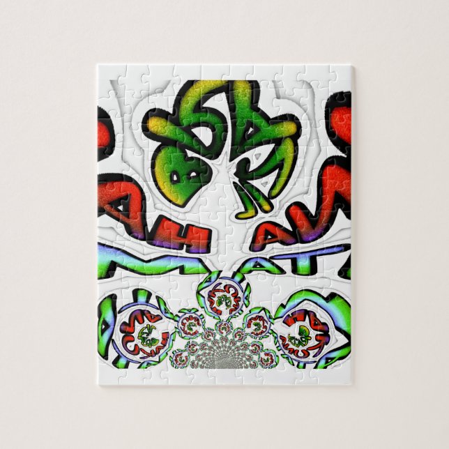 Utskrift av färgstark Hakuna Matata Graffiti Art Pussel (Vertikal)