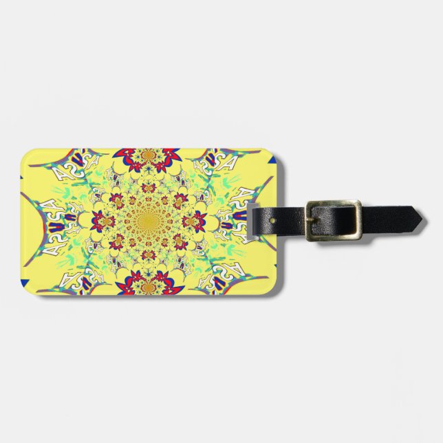 Utskrift av färgstark skugga för Blommigt Bagagebricka (Horisontell Framsida)