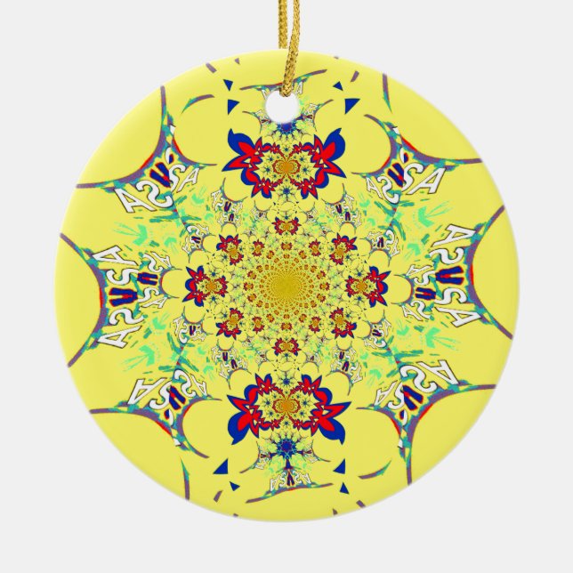 Utskrift av färgstark skugga för Blommigt Julgransprydnad Keramik (Framsidan)