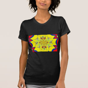 Utskrift av färgstark skugga för Blommigt T Shirt