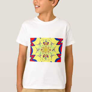 Utskrift av färgstark skugga för Blommigt Tee Shirt