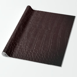 Utskrift av Faux Brown Alligator Crokodile Leather Presentpapper