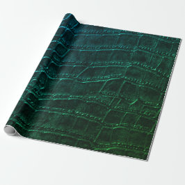 Utskrift av Faux Grönt Alligator Crocole Leather Presentpapper