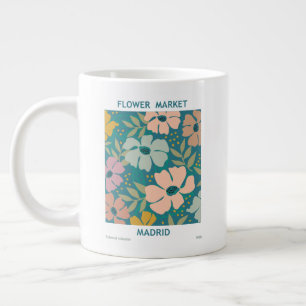 Utskrift av Flower Market Madrid Jumbo Mugg