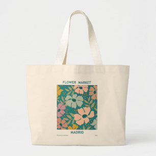 Utskrift av Flower Market Madrid Jumbo Tygkasse