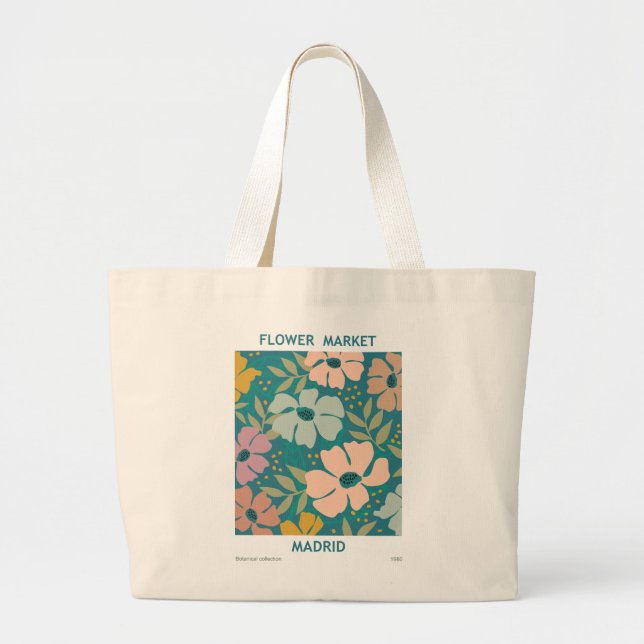 Utskrift av Flower Market Madrid Jumbo Tygkasse (Framsidan)