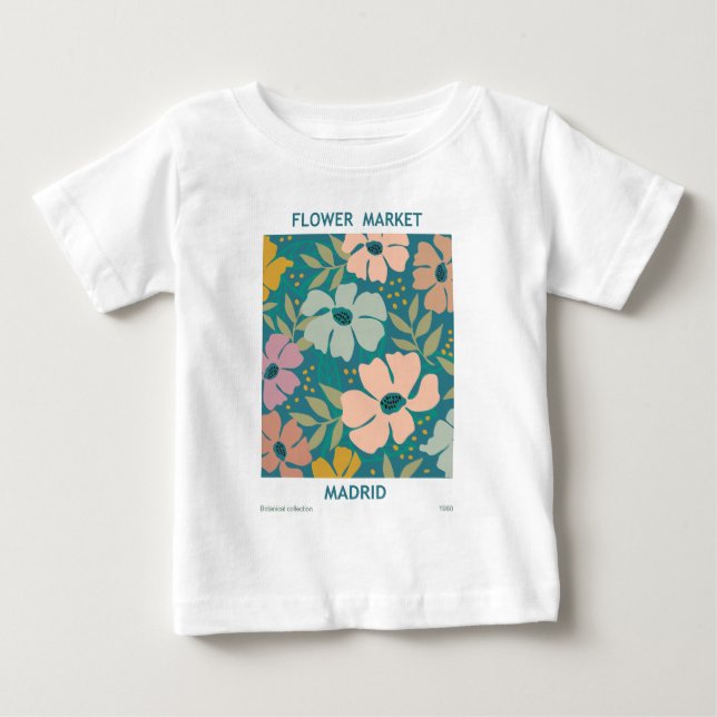 Utskrift av Flower Market Madrid T Shirt (Framsida)