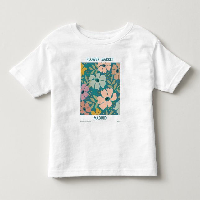 Utskrift av Flower Market Madrid T Shirt (Framsida)