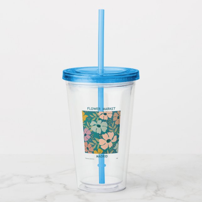 Utskrift av Flower Market Madrid Take Away Mugg (Framsida)